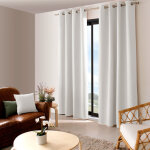 Rideau occultant � ?illets  reglisse  140x240cm blanc