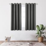 Rideaux occultants isolant thermique, 114x132 cm (largeur x hauteur), design moderne � oeillets, gris ...