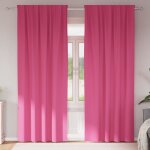Rideaux occultants avec des rideaux rose vif polyester