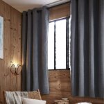 Terre de nuit - rideau occultant thermique  oeillets 140x180 gris