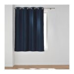 Rideau a oeillets 140 x 180 cm 100% occultant thermique crepuscule bleu