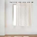 Rideau � oeillets effet lin tiss� ? douceur d?int�rieur ? tissu polyester & lin ? nando ? certifi� oeko ...