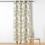 Rideau � oeillets feuillage style henri matisse vert 140x240 cm