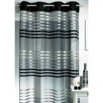 Rideau oeillets gris rayé organza 140x260 cm Rideau oeillets gris rayé organza 140x260 cm