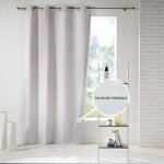 Homemaison - rideau thermique � oeillets icemount - gris lin - 140 x 260 cm - livraison gratuite