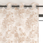 Rideau � oeillets imprim� en polycoton 135x250 cm kenya, par soleil d'ocre