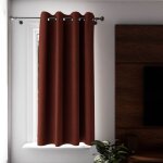 Rideau  oeillets isolant et 100% occultant 135x180 cm eclipse brique, par soleil d'ocre