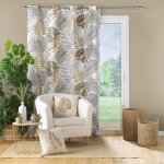 Douceur d'int�rieur - rideau � oeillets mogador - 140 x 260 cm, polyester imprim� m�tallis�