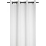 Rideau � oeillets en velours c�tel� ecru 140x260 cm