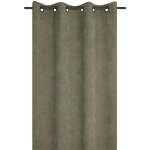Rideau � oeillets en velours c�tel� kaki 140x260 cm