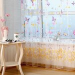 Rideaux papillon 100 x 270 cm pour chambre � coucher, rideaux transparents en tulle, rideau d�coratif ...
