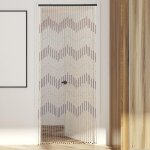 Rideau de porte en perles de bois - protection contre les mouches - 31 brins - avec design circulaire ...