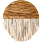 Rideau de ported�coration murale suspendue en macram�, planche de bois en demi - cercle boh�me, ornement ...