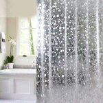Rideau de salle de bain rideau de douche baignoire impermable, anti - moisissure, antibactrien, blanc ...
