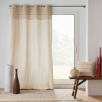 Rideau tamisant 140 x 240 cm ? hilary ? finition broderie �l�gante ? coton / polyester naturel