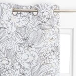 Autres rideau tamisant, lizon blanc noir l. 135 x h. 240 cm