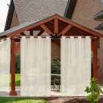 Rideaux de terrasse ext�rieurs, rideaux en tulle imperm�ables avec ?illets pour d�coration de jardin ...