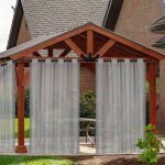 Rideaux de terrasse ext�rieurs, rideaux en tulle imperm�ables avec ?illets pour d�coration de jardin ...