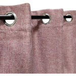 Rideau thermique effet lin chin doubl polaire ton sur ton  ?illets, bordeaux - 135x240cm prt a poser ...