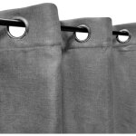 Atout ciel - rideau thermique effet lin chin� doubl� polaire ton sur ton � ?illets, gris - 135x240cm ...