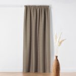 Linder - rideau thermique  galon fronceur - effet bouclette taupe 140x260 cm