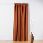 Linder - rideau thermique  galon fronceur - effet bouclette terracotta 140x260 cm