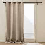 Rideau thermique � ?illets 140 x 260 cm ? velours c�tel� doubl� polaire ? madison noisette