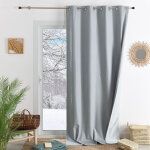 Homemaison - rideau thermique occultant 100% doublure polaire gris clair 140x260 cm Homemaison - rideau thermique occultant 100% doublure polaire gris clair 140x260 cm