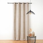 Rideau thermique et phonique velours chenille blanc cass� 135x260 cm