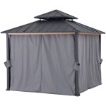 Sunjoy - rideau pour tonnelle en bois de cdre 300cm x 300cm