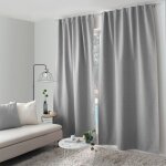 Rideau total occultant 140x240 pattes caches gris clair