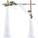 Rideaux en tulle blanc 75 x 600 cm, d�coration murale pour arche de mariage, tissu polyester blanc, id�al ...