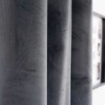 Rideau en velours � ?illets 140x270 gris occultant