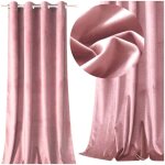 Rideau occultant en velours 250 � 140 cm ? couleur rose ? ?illets argent�s pour installation rapide ? ...