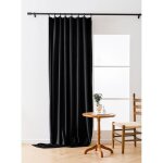 Rideau velours occultant noir 140x270 sur ruban