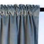 Rideau velours sur ruban 140x270 gris clair occultant