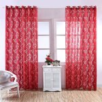 Rideau voilages 1pcs 100250cm feuillet rouge