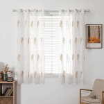 Rideau voilage avec beau feuille motif, voilage fenetre design moderne pour chambre lot de 2, rideau ... Rideau voilage avec beau feuille motif, voilage fenetre design moderne pour chambre lot de 2, rideau ...