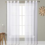 Rideau voilage blanc 134 x 210 cm polyester / rideaux d'int�rieur opaques et isolants thermiques transparents ...