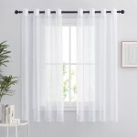 Rideaux voilages blanc - lot de 2 rideau court 140 x 180 cm dcoration de maison chambre cuisine, organza ...