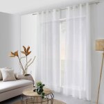 Rideau voilage effet lin  elena  140x240cm blanc