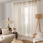 Rideau voilage effet lin  maya  140x240cm �cru
