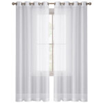 Rideau voilage ensemble de 2 pi�ces, rideaux chambre 140x260 cm, rideau occultant blanc, rideaux l�gers ...