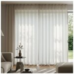 Rideau voilage étamine effet lin avec ruflette 140x250 cm coloris - naturel Rideau voilage étamine effet lin avec ruflette 140x250 cm coloris - naturel