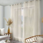 Rideau voilage � ?illets  louna  140x240cm �cru