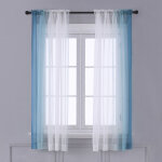 Rideaux voilages ombr�s - effet lin d�grad�, semi - voile, � ?illets, pour chambre et salon, lot de 2 ...