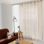 Rideau voilage xxl effet lin  maya  300x240cm �cru