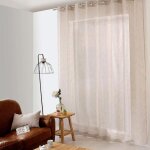 Rideau voilage xxl effet lin  maya  300x240cm naturel