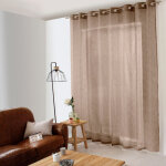 Rideau voilage xxl effet lin  maya  300x240cm vison
