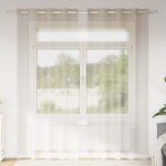 Rideau en voile 2 pcs couleur sable 140x260cm polyester vidaxl